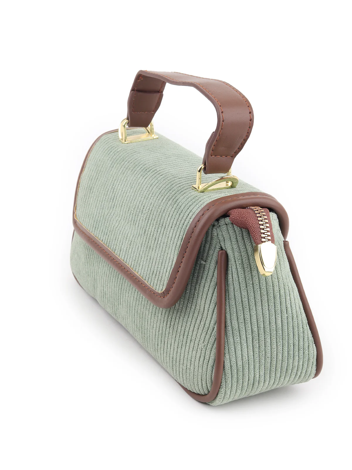 Odette Women Green And Brown Textured Handbag - Image 6