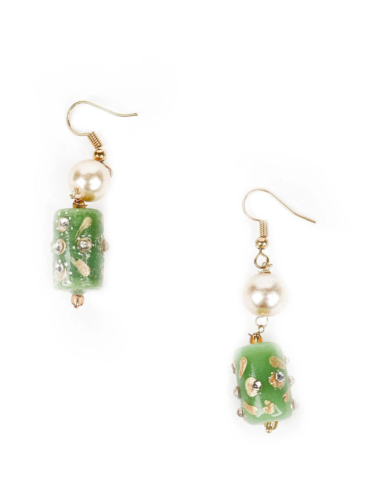 Odette Women Green And Gold Pearl Necklace Set - Image 4