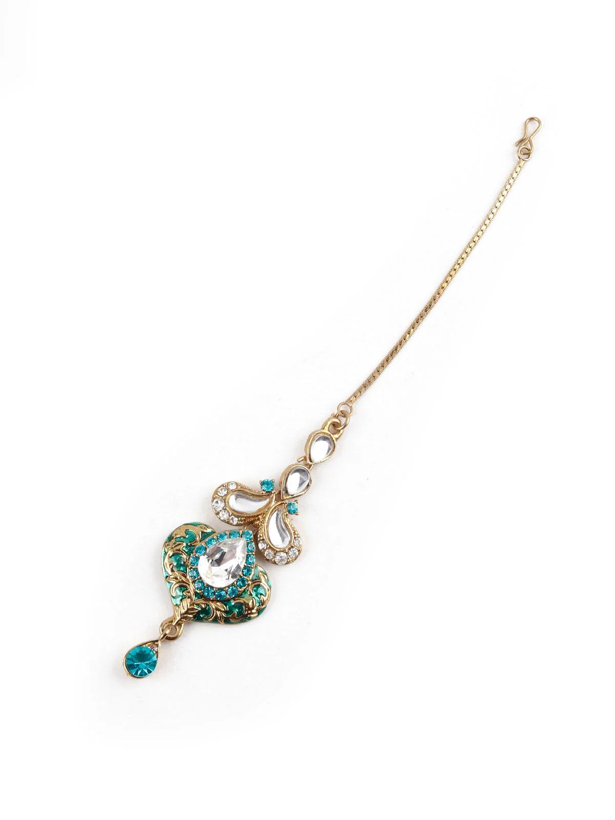 Odette Women And White Kundan Heart Choker Set - Image 3
