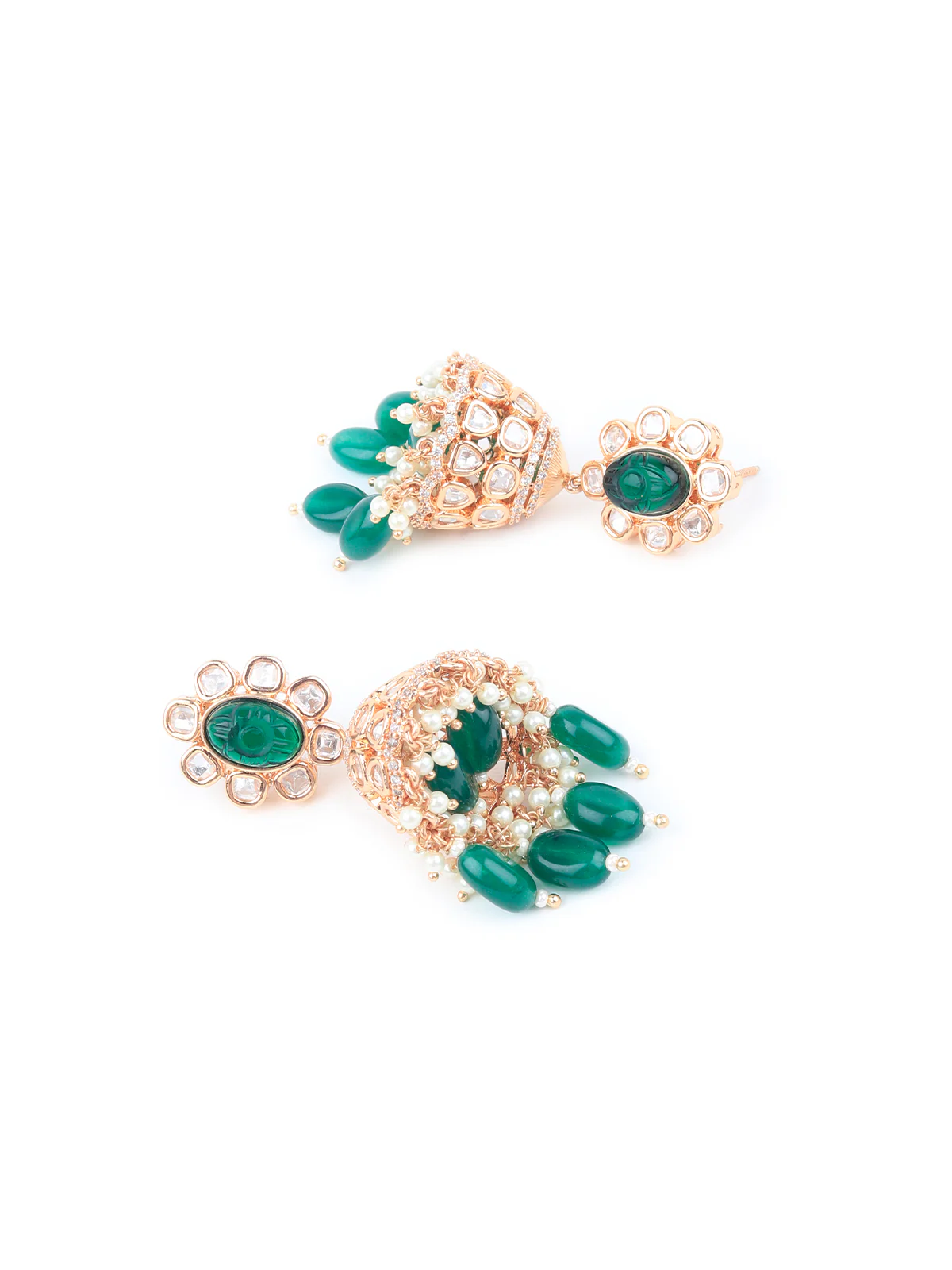 Odette Women Green Beaded Bridal Choker Necklace - Image 6