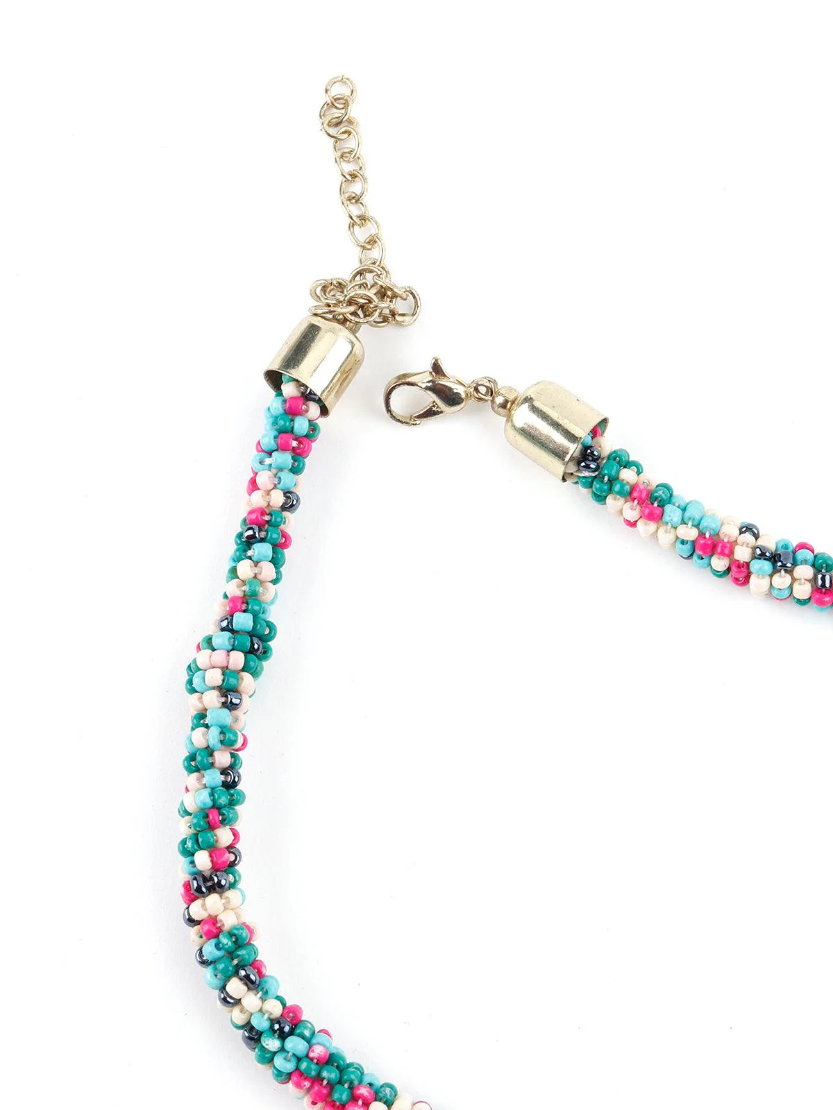 Odette Women Green Beaded Multi-Layered Necklace - Image 6