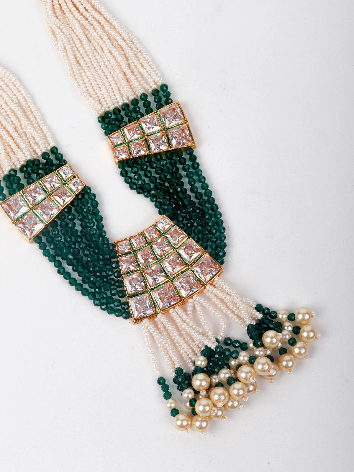 Odette Women Green Pearl Necklace Set - Image 5