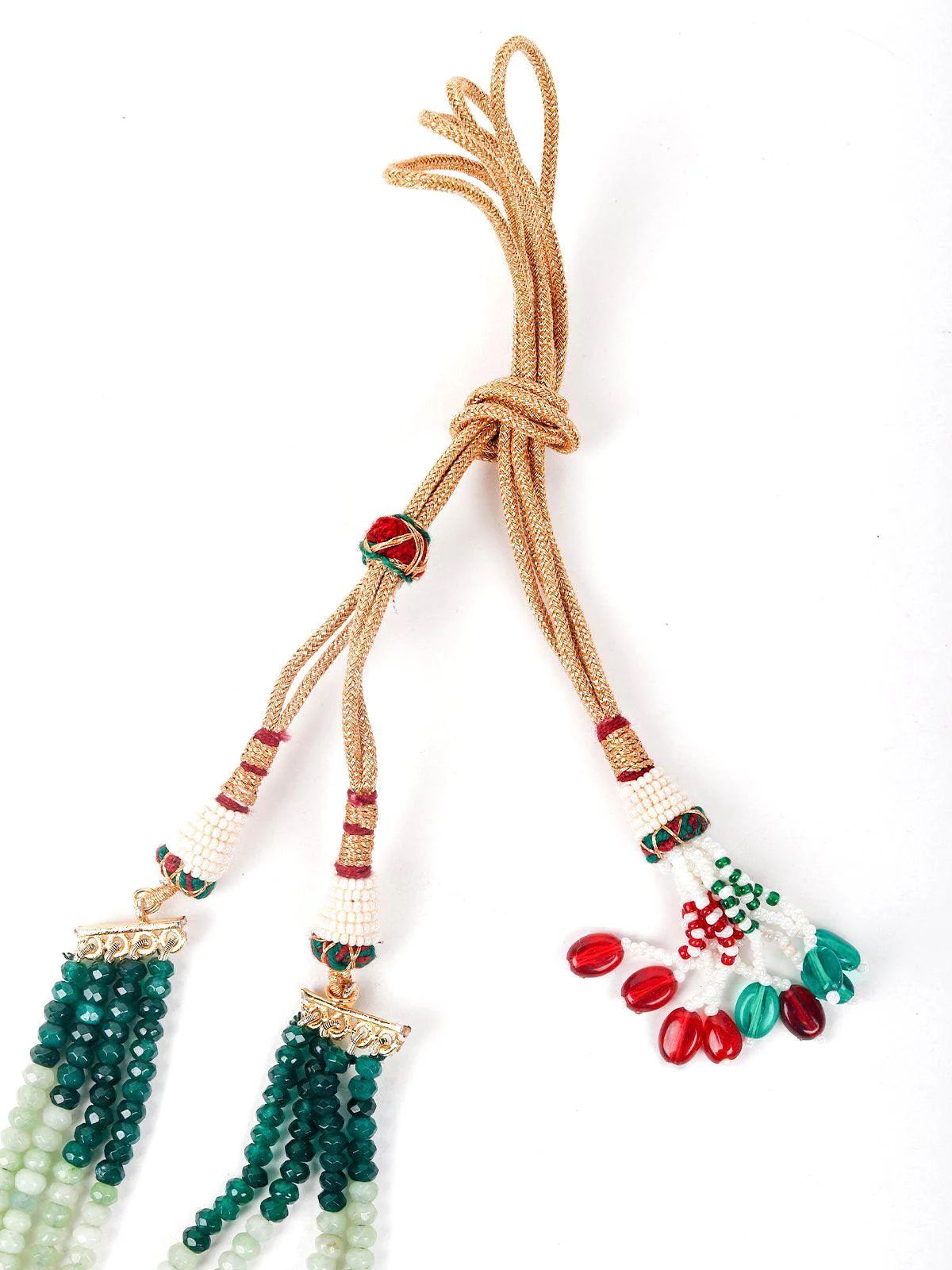 Odette Women Green Metal Haar Necklace Set - Image 6