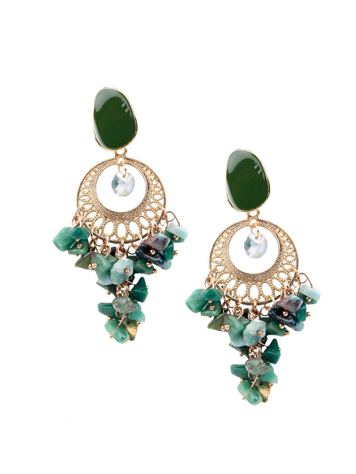 Odette Women Green Clustered Earrings - Image 3