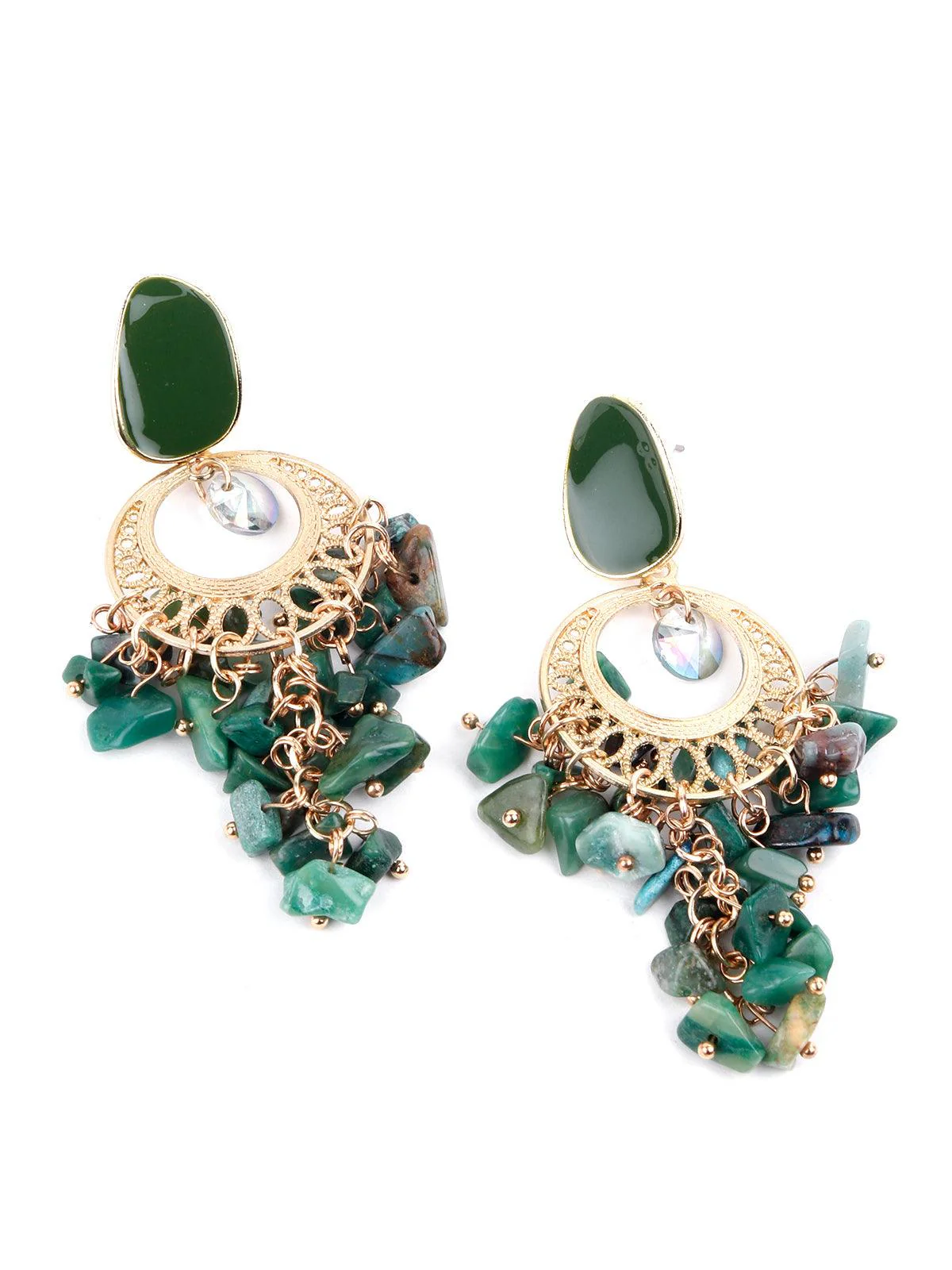 Odette Women Green Clustered Earrings - Image 5