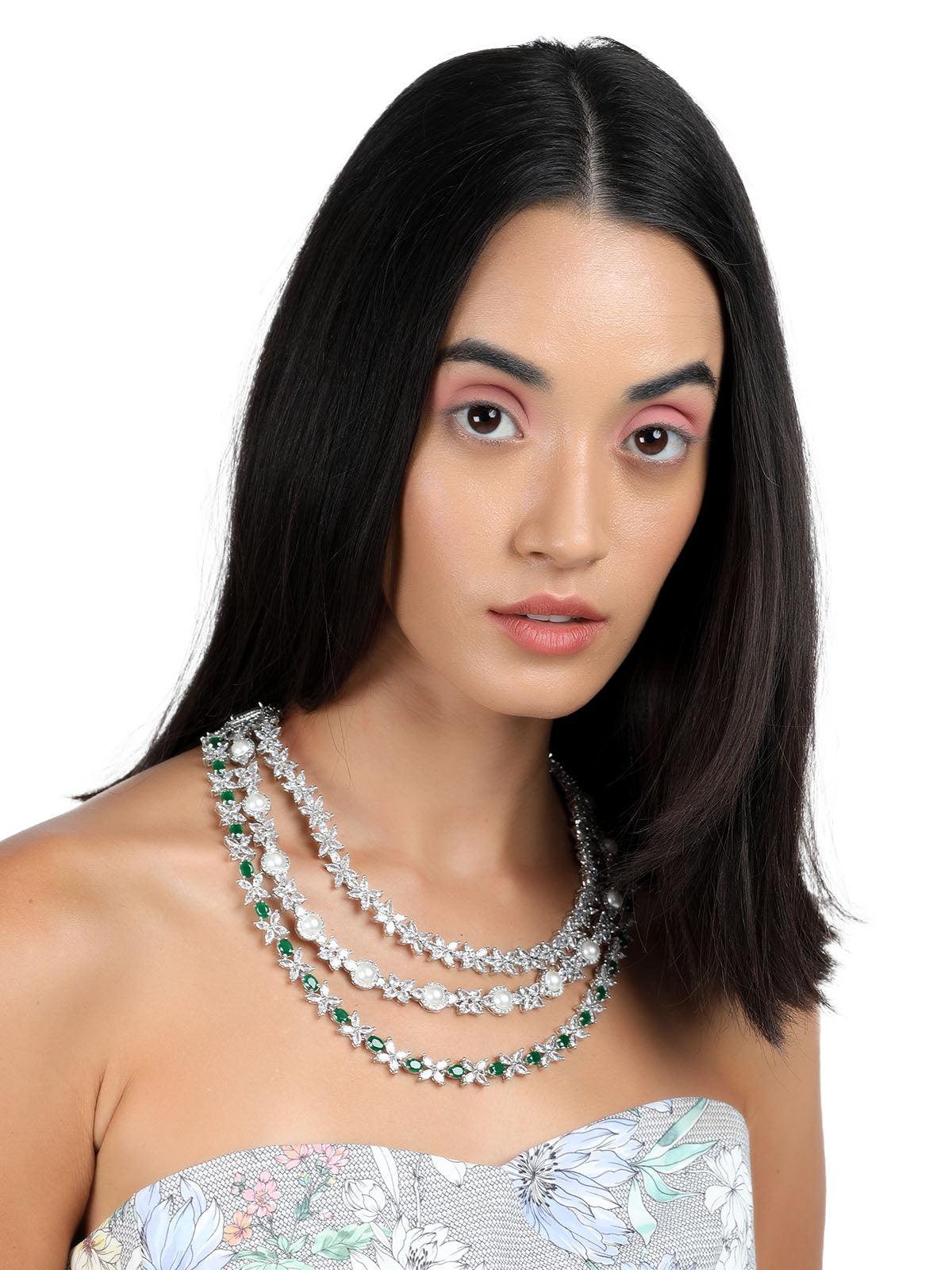 Odette Green Elegant Necklace Set For Women - Image 2