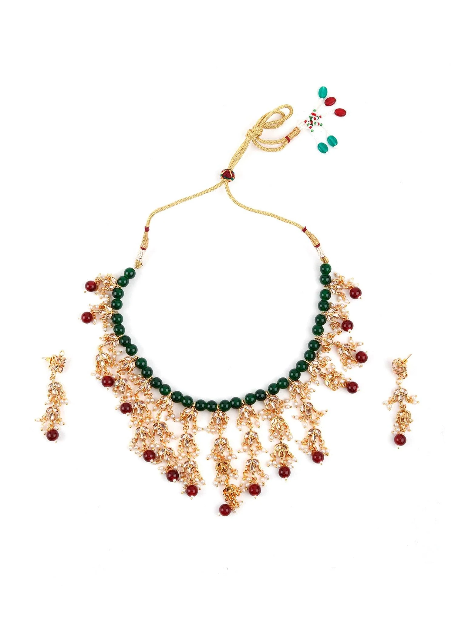 Odette Women Green Exquisite Necklace Set - Image 2