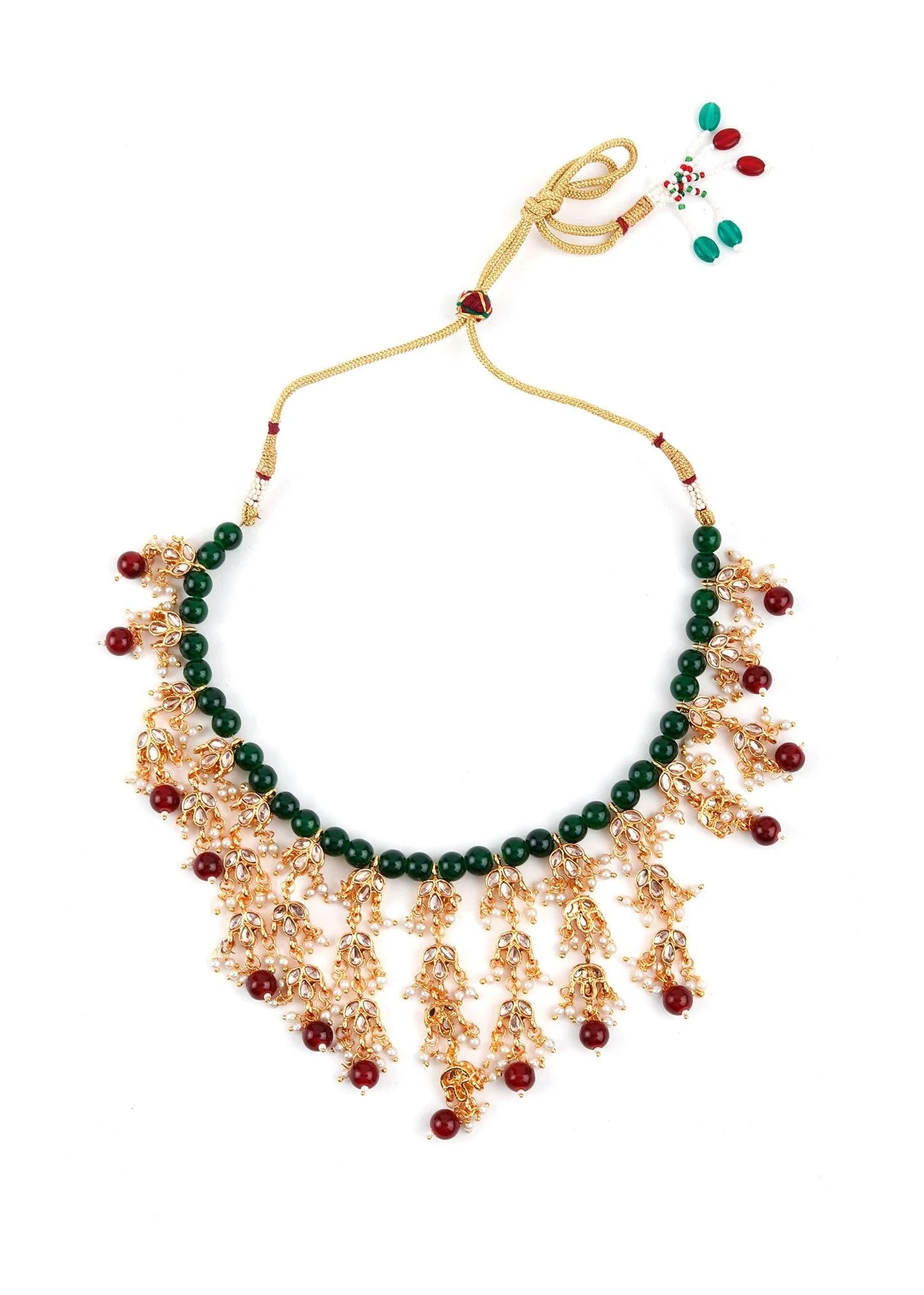 Odette Women Green Exquisite Necklace Set - Image 3