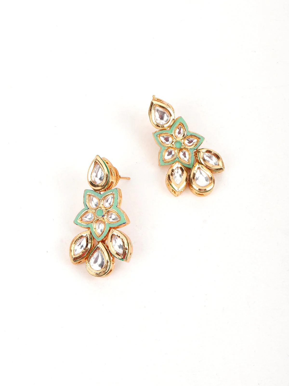 Odette Women Green Floral Ethnic Necklace - Image 6