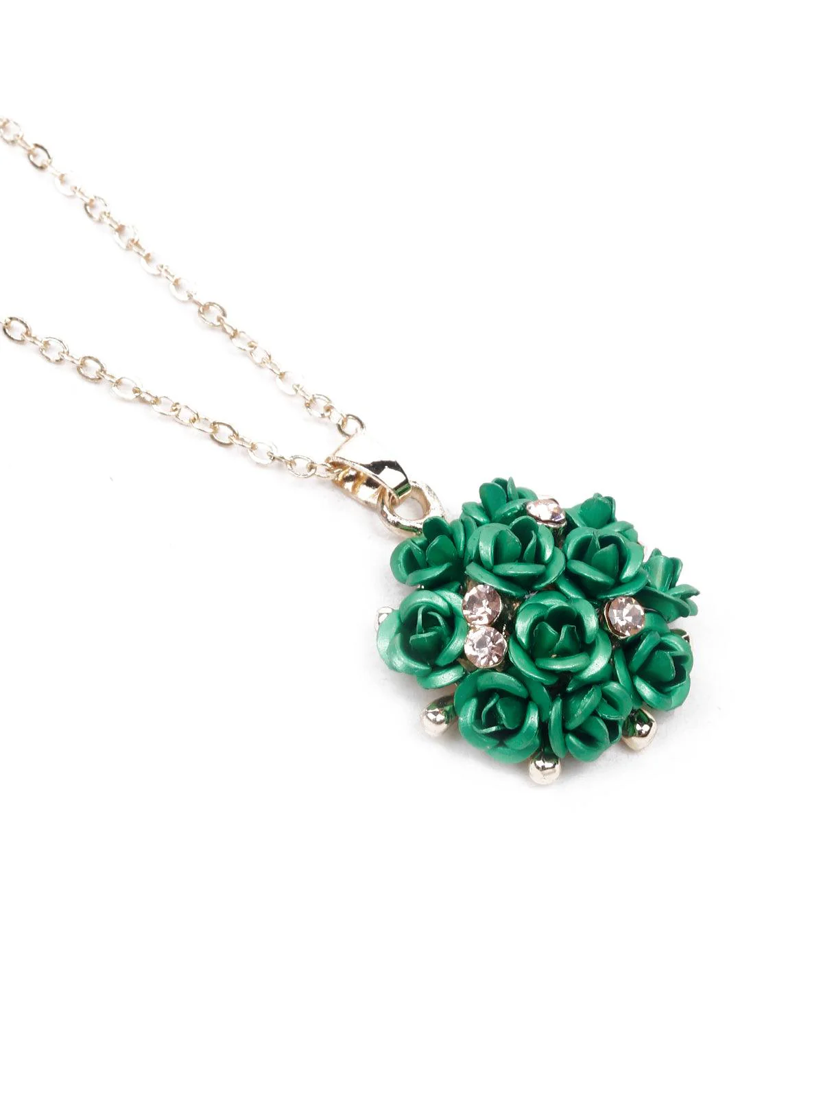 Odette Women Green Metal Necklace Set - Image 5