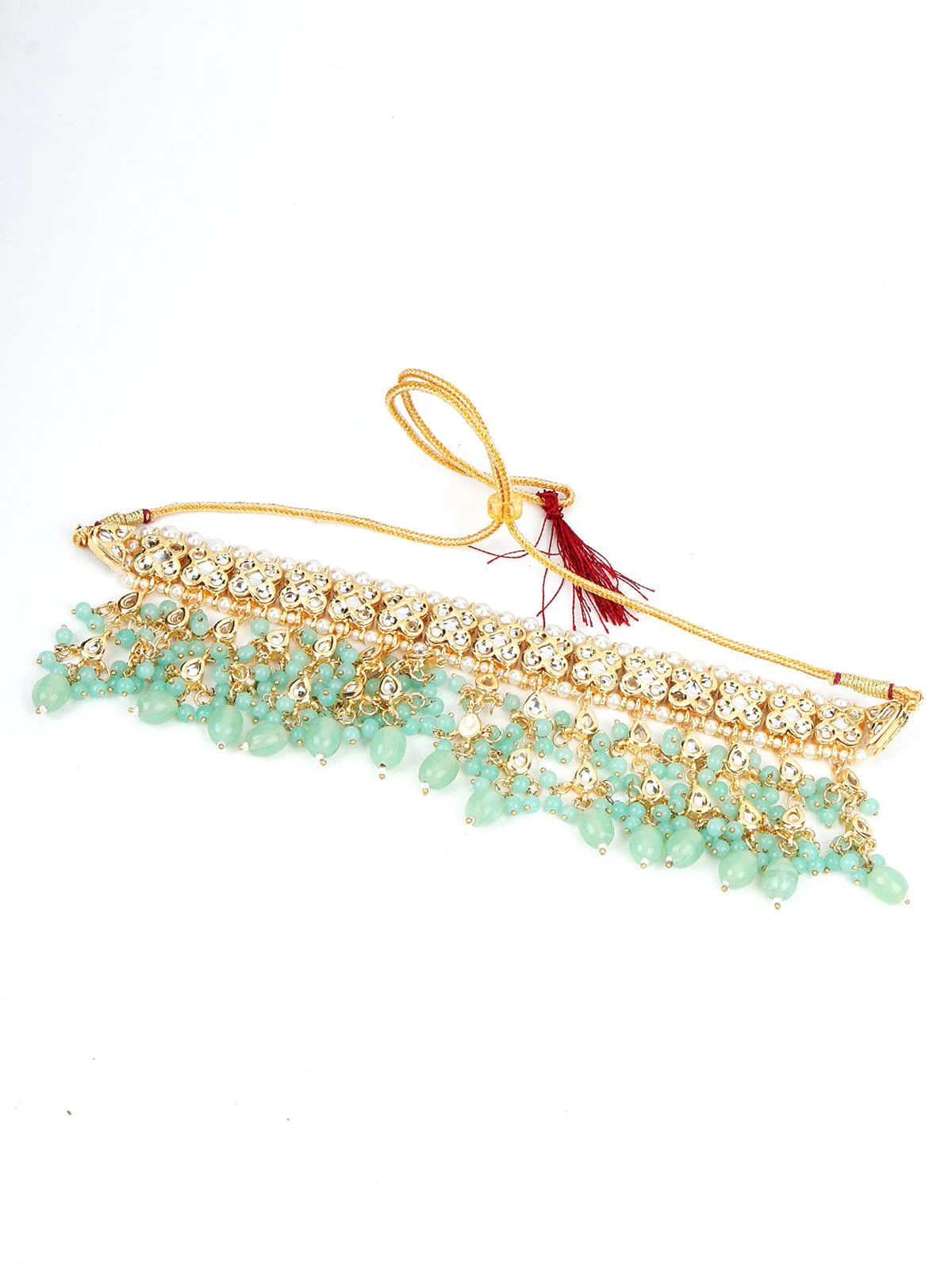 Odette Women Green Pearl Choker Necklace - Image 4