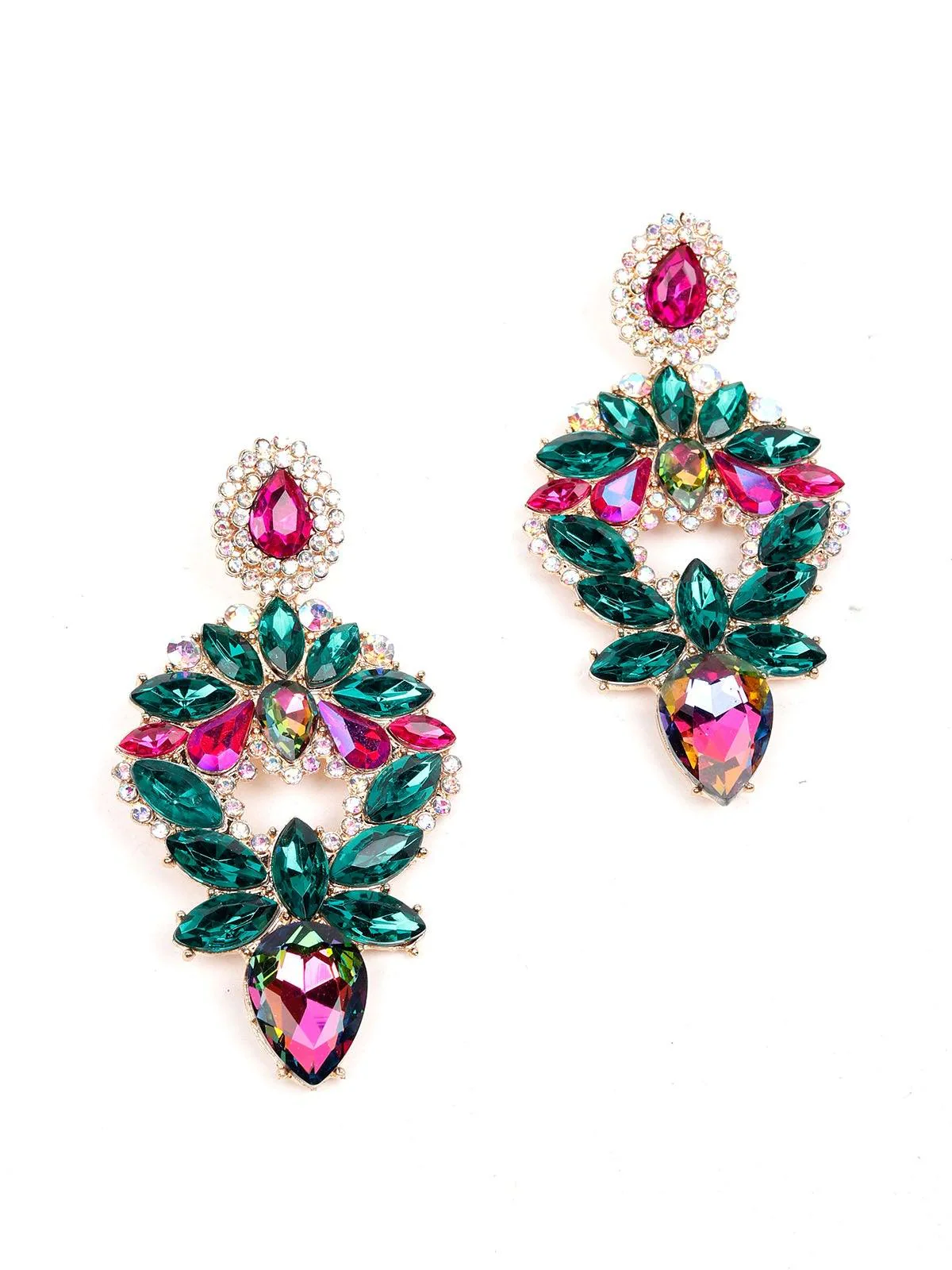 Odette Women Green Metal Earrings - Image 6