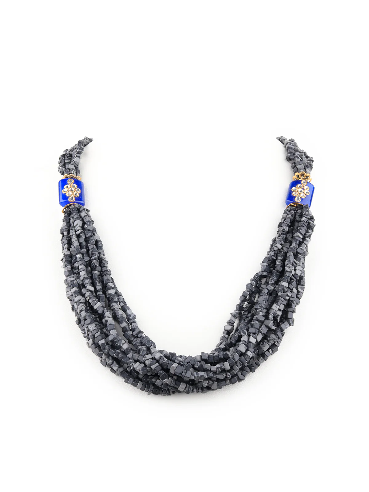 Odette Women Grey And Black Mixed Beads Necklace - Image 3
