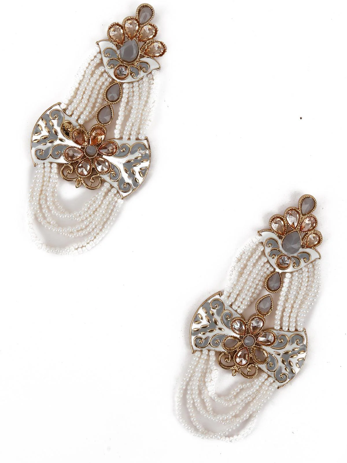 Odette Women Grey Beautiful Unique Dangle Earrings! - Image 4