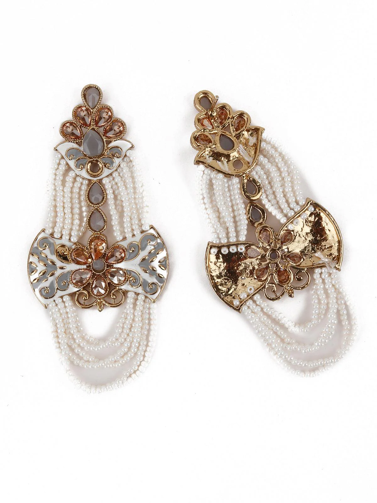Odette Women Grey Beautiful Unique Dangle Earrings! - Image 6