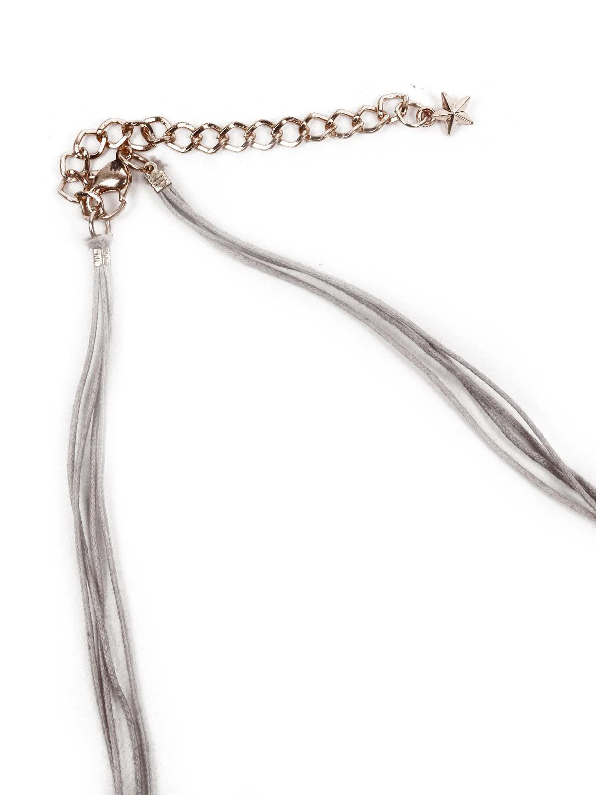 Odette Women Grey Crystal Beaded Multi Layered Neckpiece - Image 6
