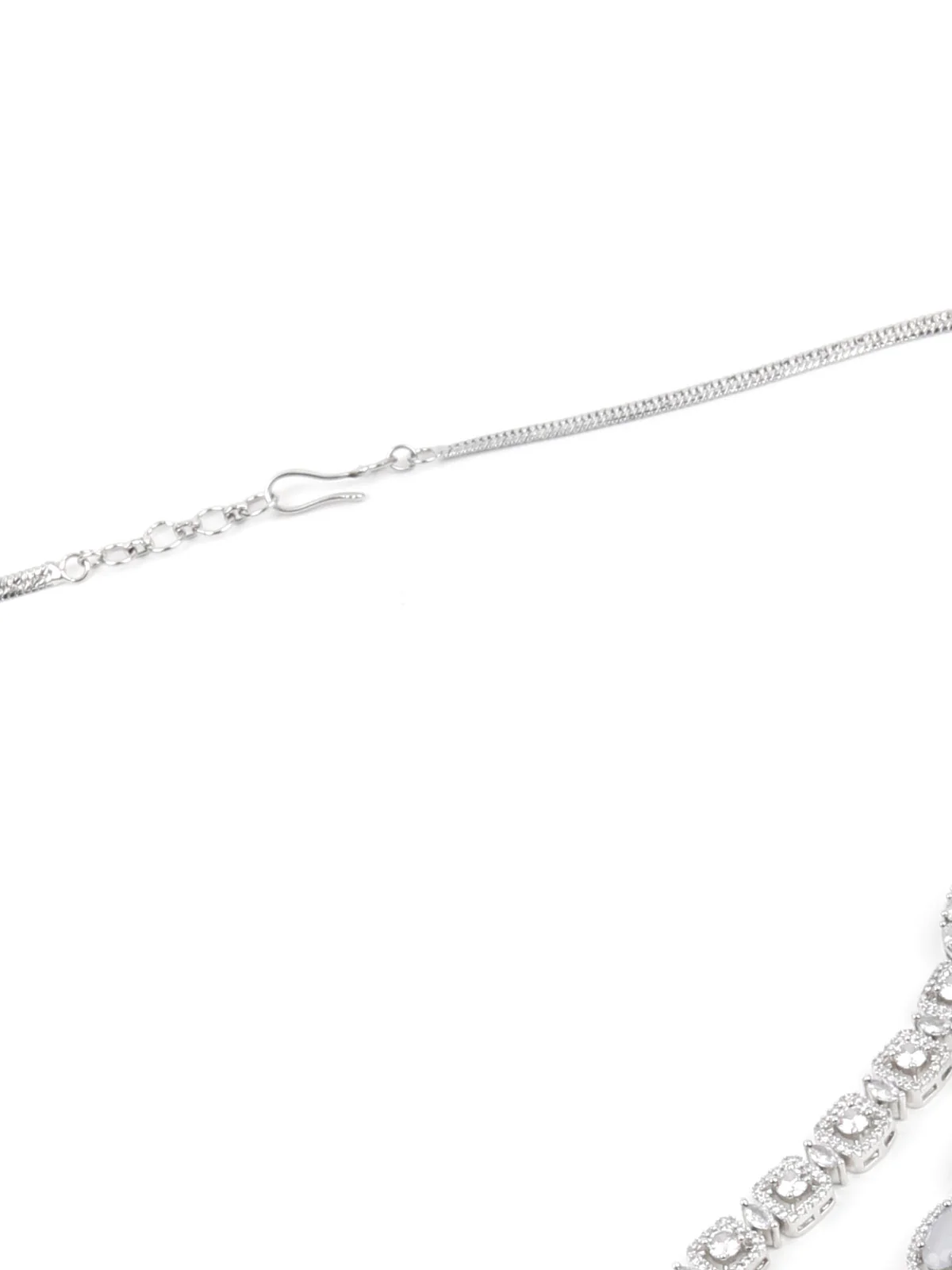 Odette Women Grey Faux Stones Studded Choker Necklace Set - Image 5