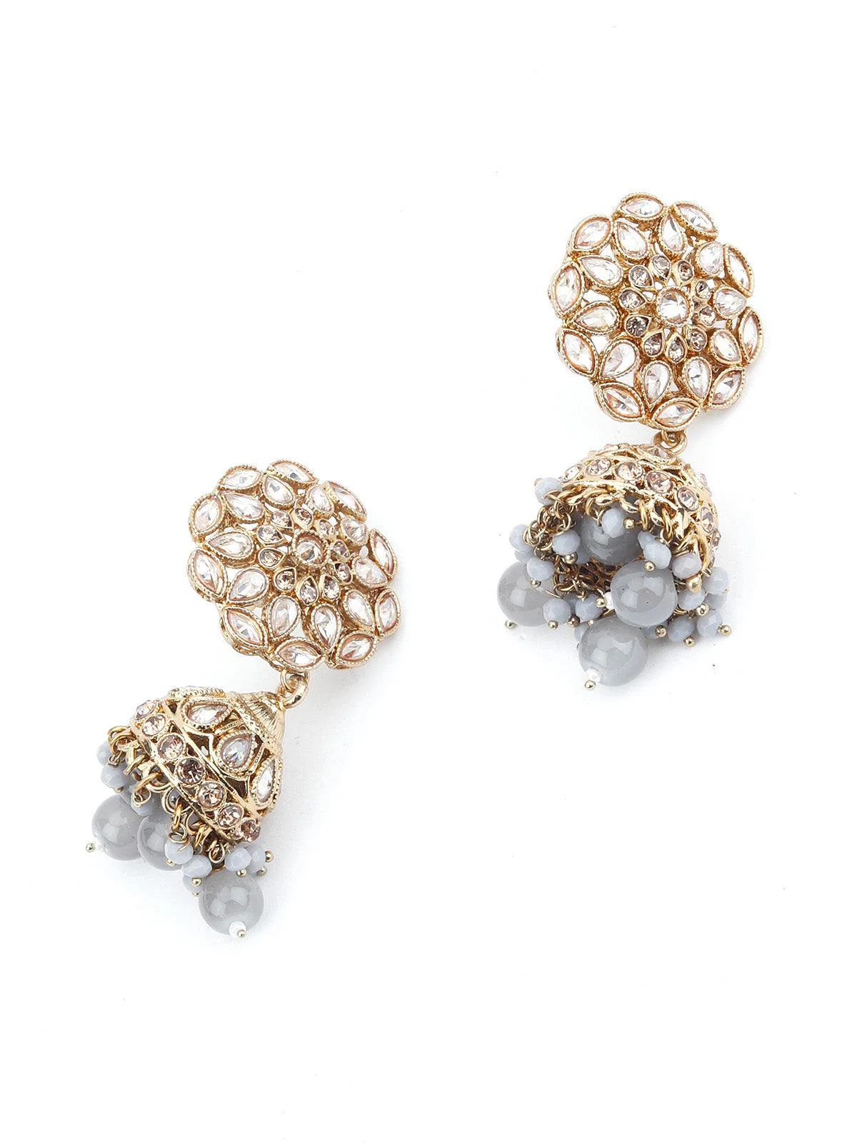 Odette Women Grey Gold Tone Choker Set - Image 5