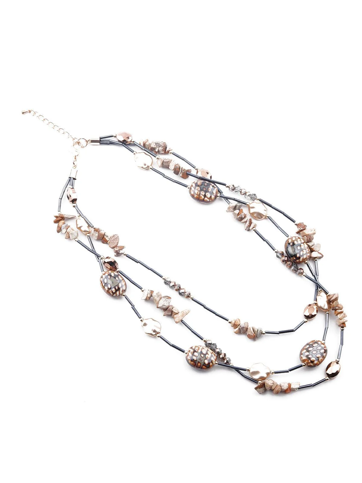 Odette Women Grey Layered Statement Necklace - Image 2