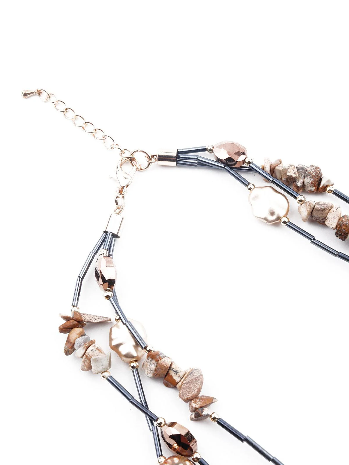 Odette Women Grey Layered Statement Necklace - Image 4