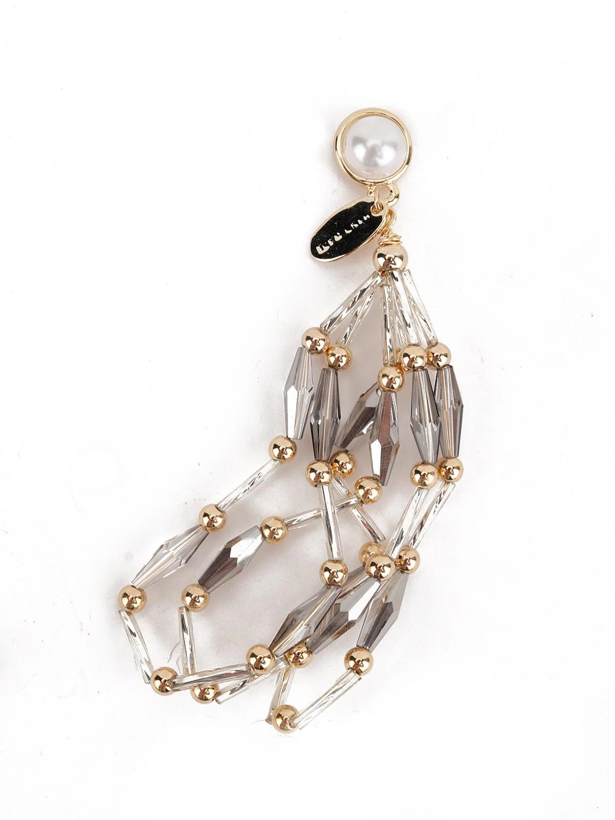 Odette Women Grey Modish Loop-Tassel Earrings - Image 5