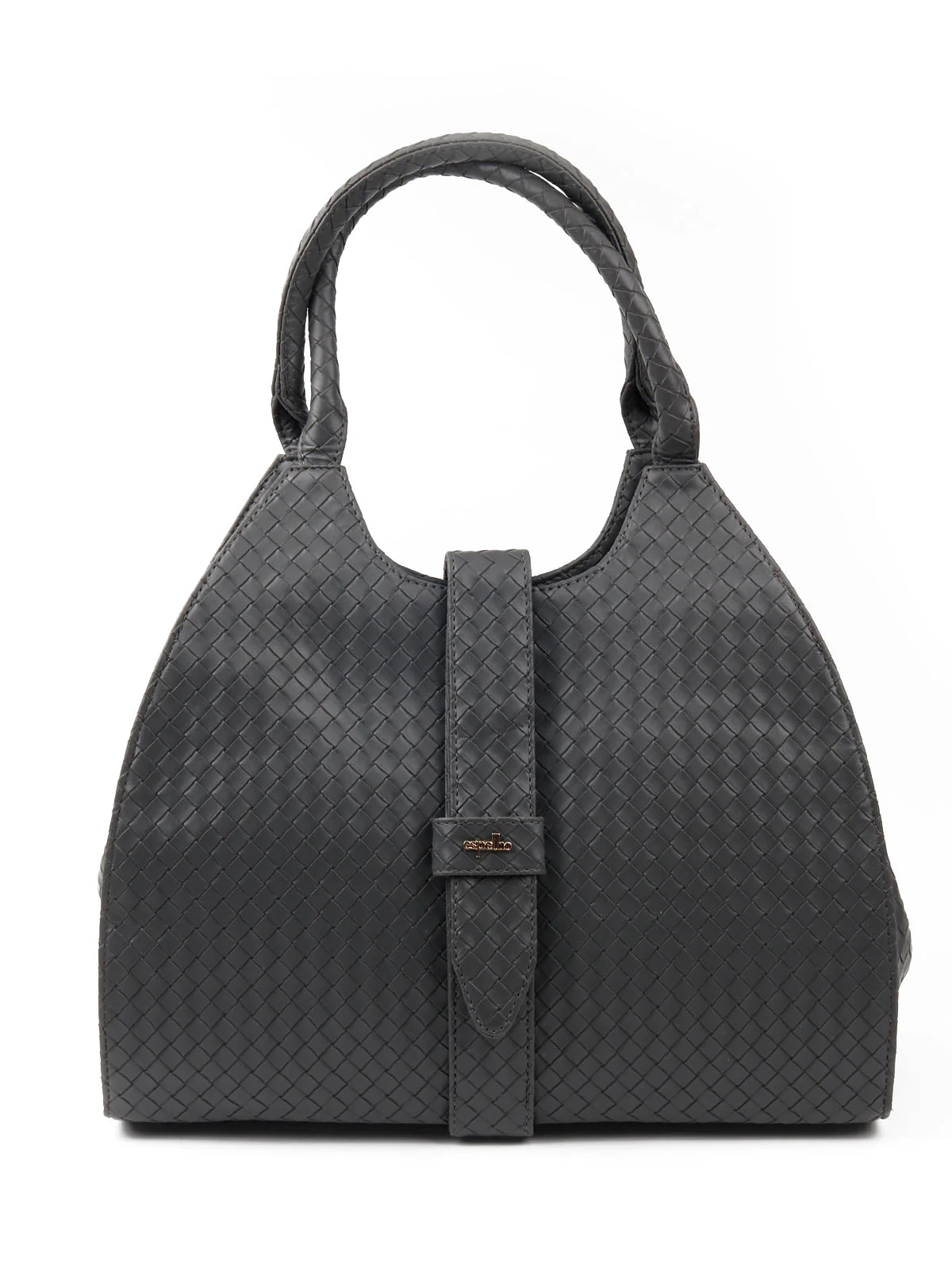 Odette Women Grey Patterned Spacious Tote Bag - Image 3