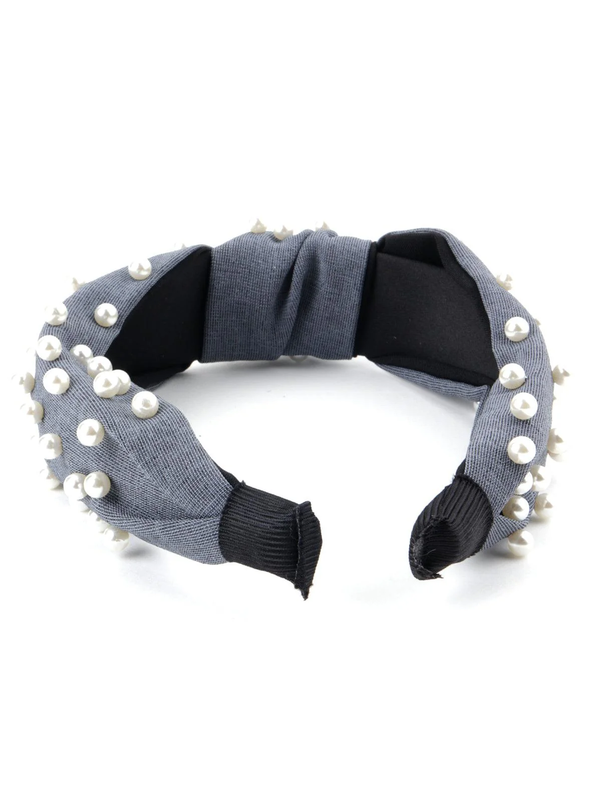 Odette Women Grey Pearly Touch Hairband - Image 5