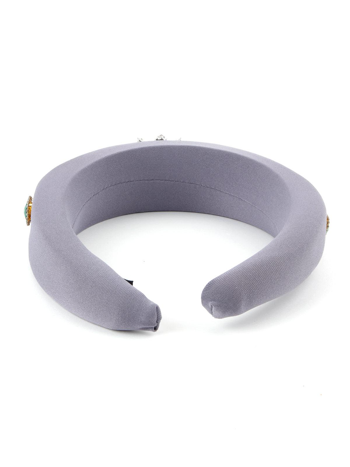 Odette Women Grey Pompous Decorative Hairband - Image 5