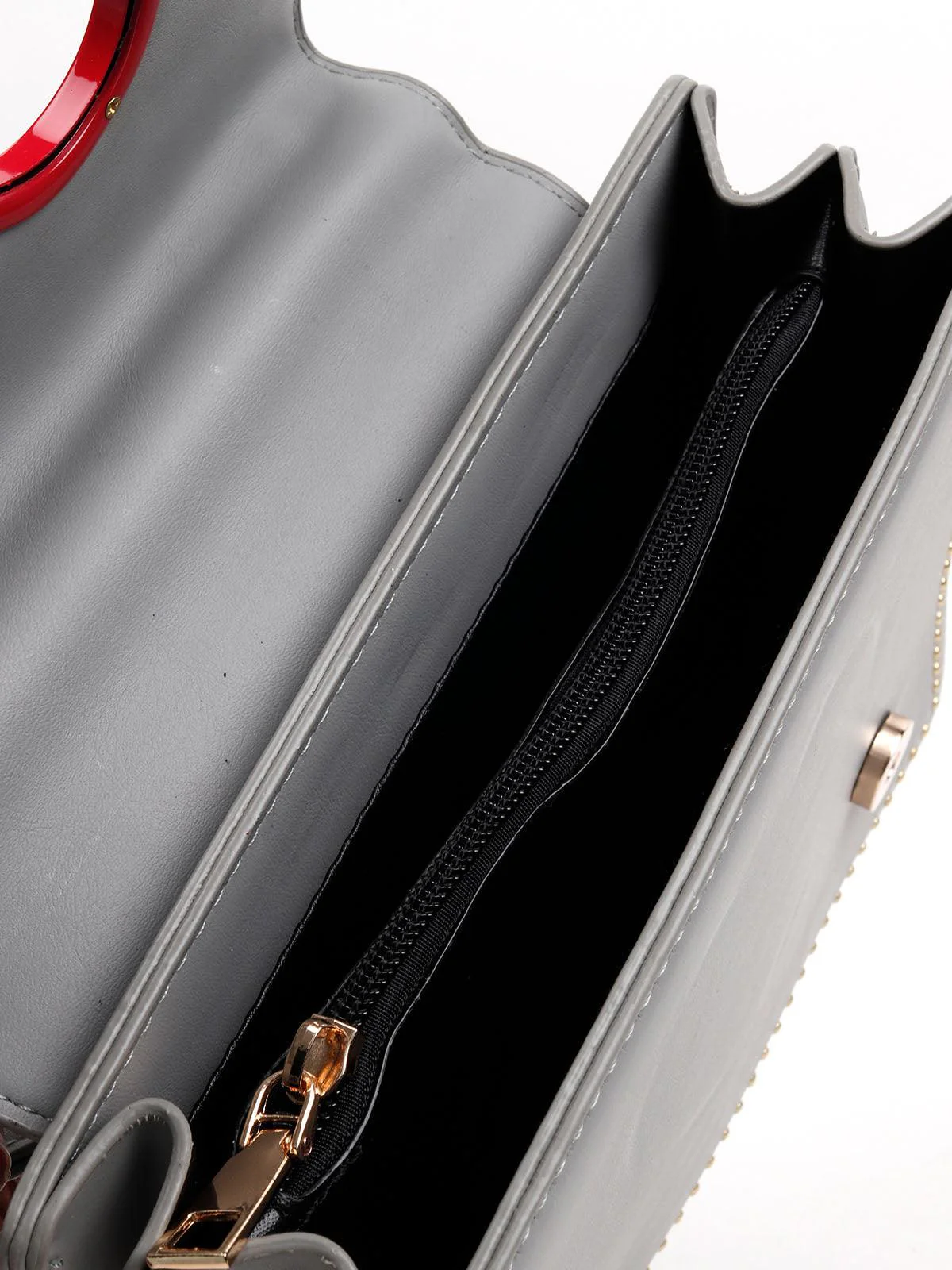 Odette Women Grey Smooth Heart Sling Bag - Image 4