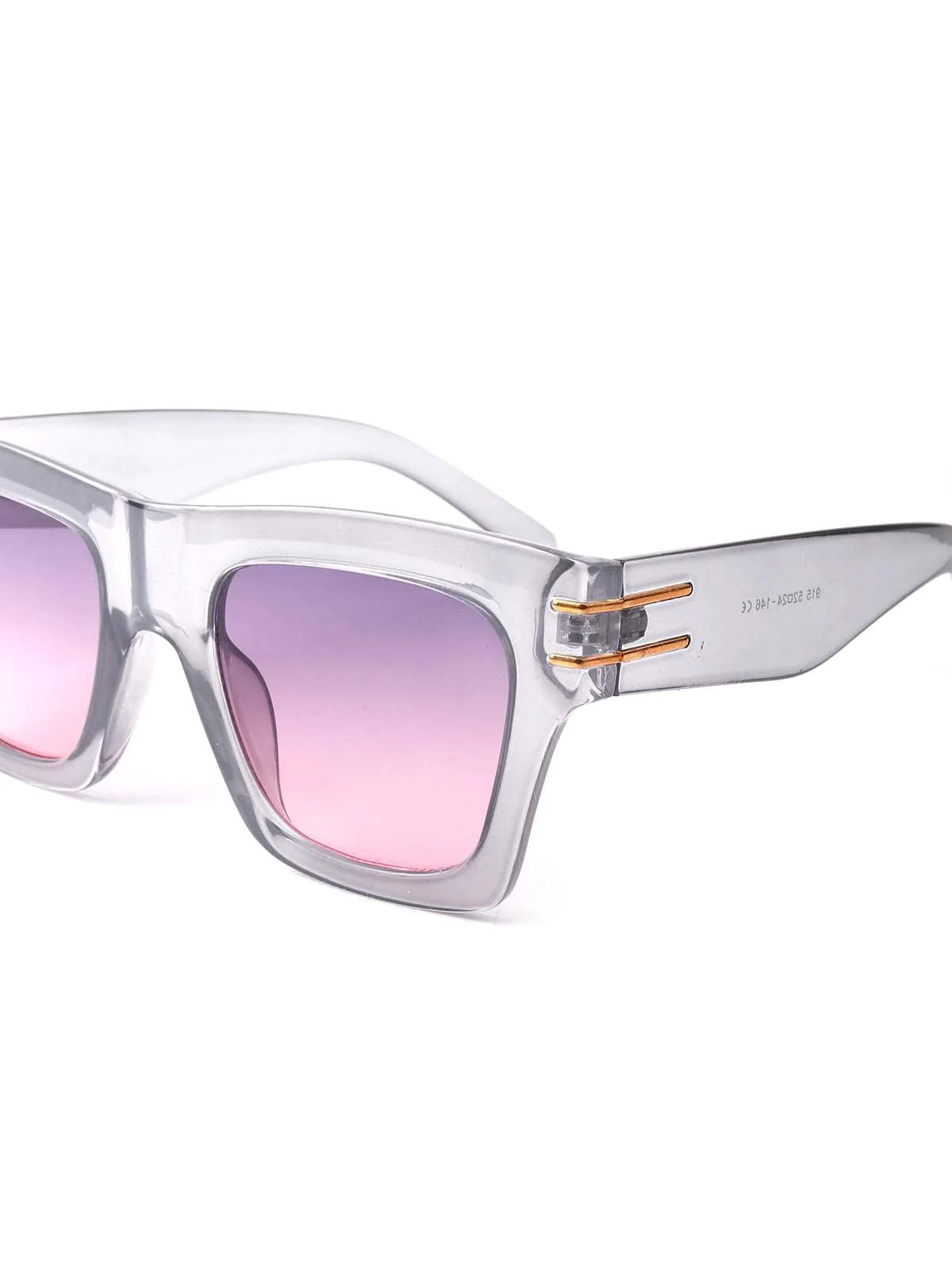Odette Women Grey Transparent Oversized Sunglasses - Image 5