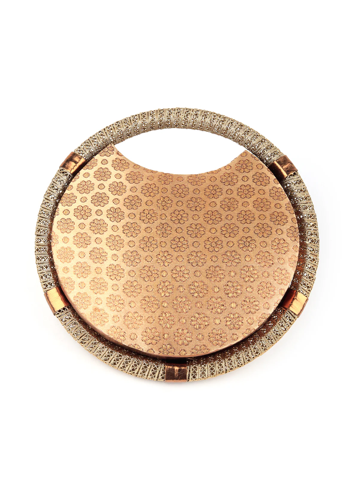 Odette Women Gold Woven Clutch Bag - Image 5