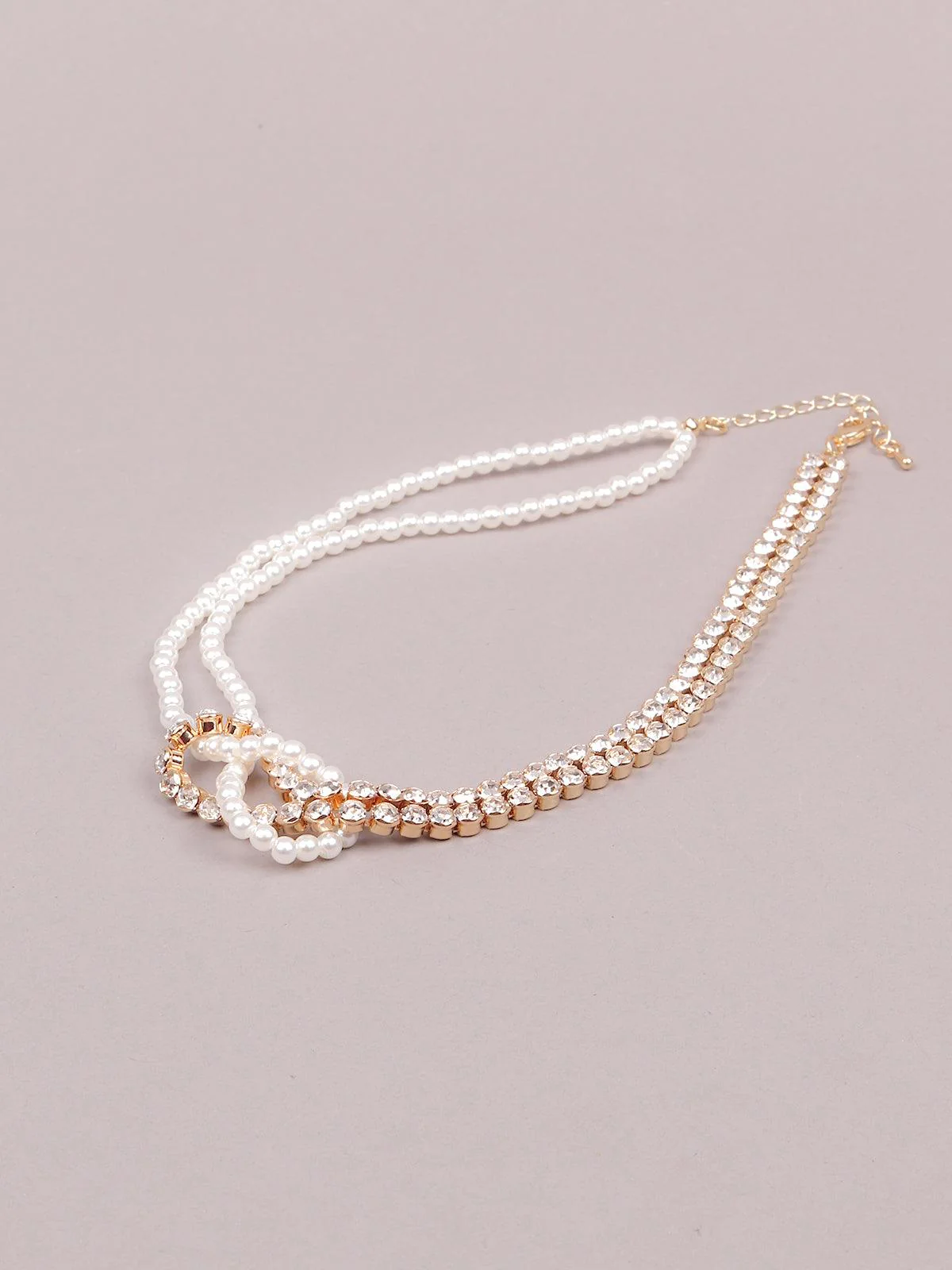 Odette Women Gold Studded Metal Necklace - Image 3