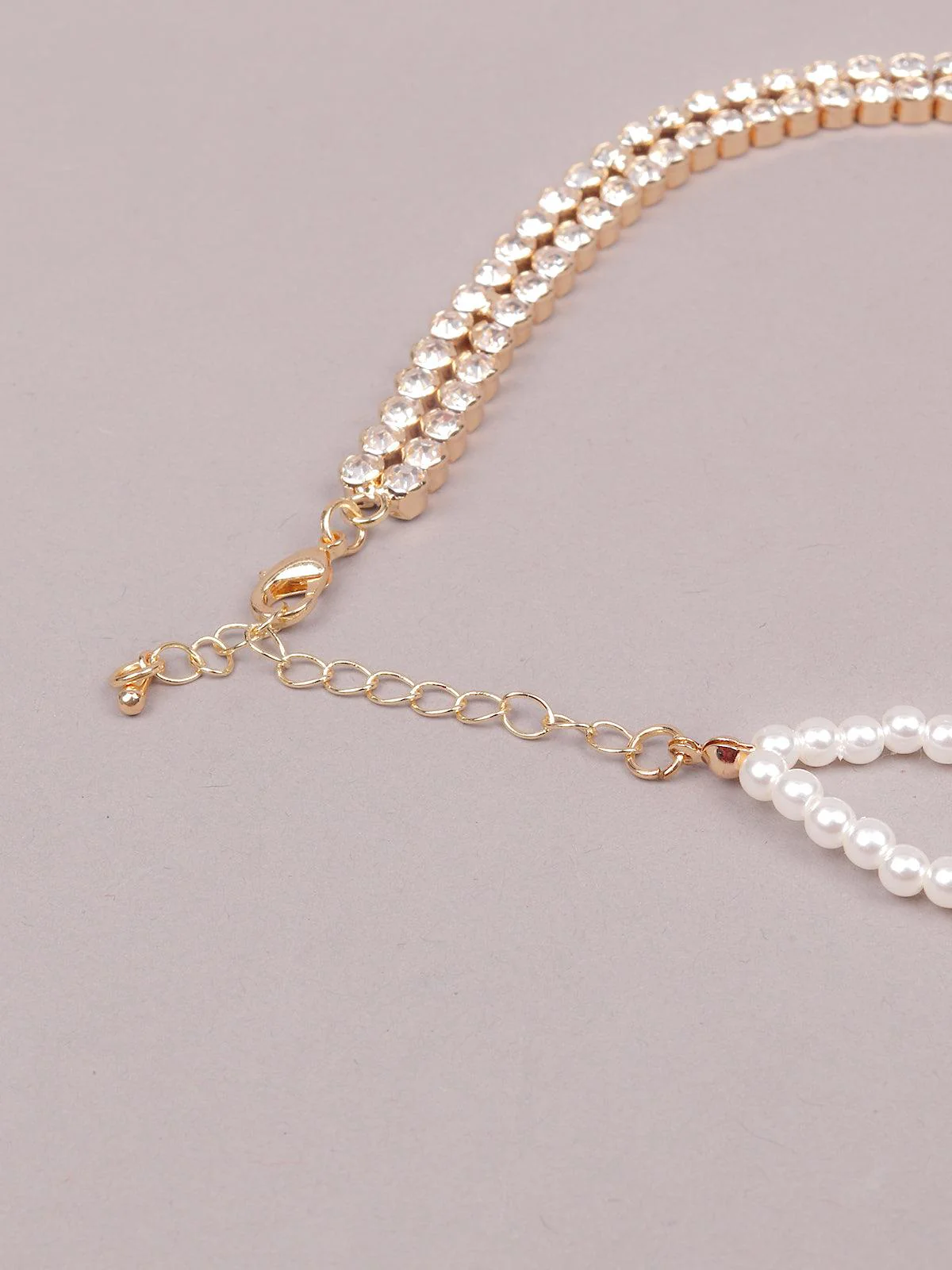 Odette Women Gold Studded Metal Necklace - Image 4