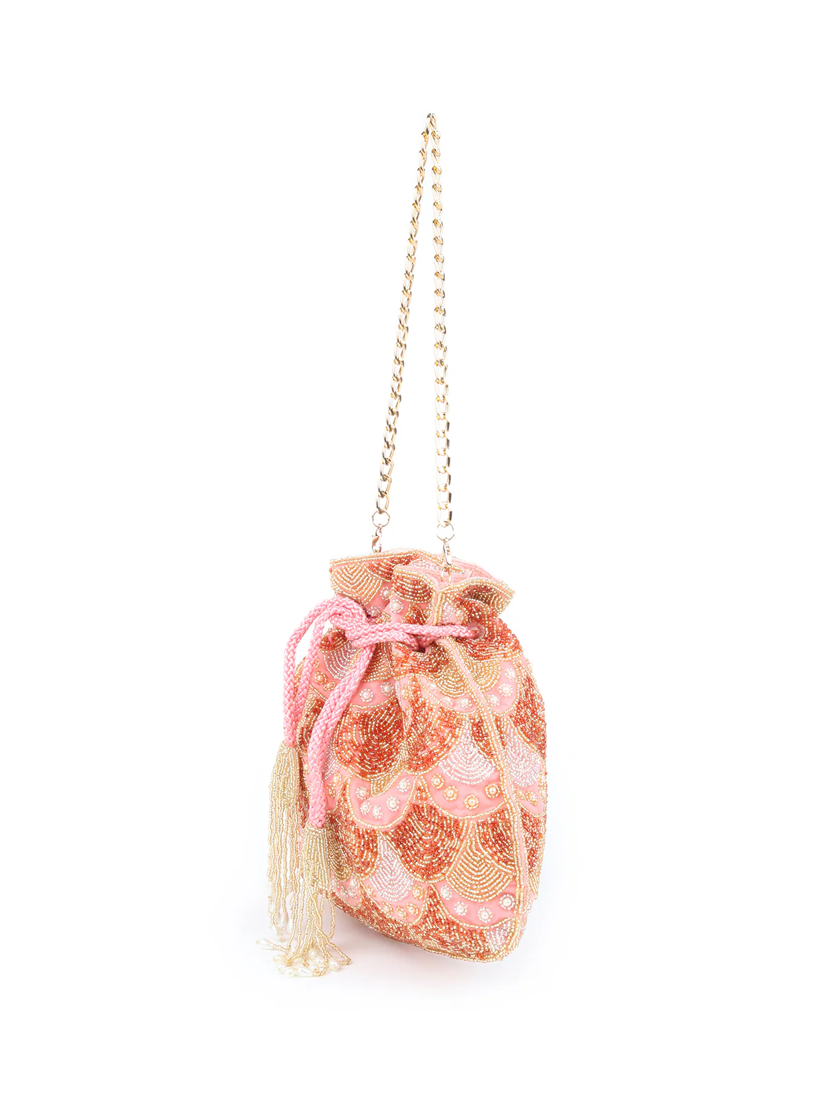 Odette Women Handmade Lilac Embellished Potli Bag - Image 4