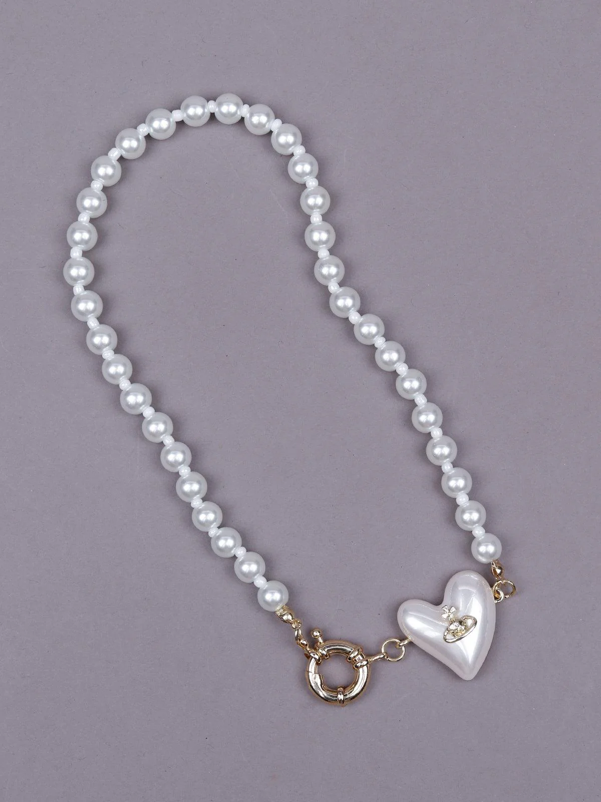 Odette Women Black Metal Pearl Necklace - Image 4