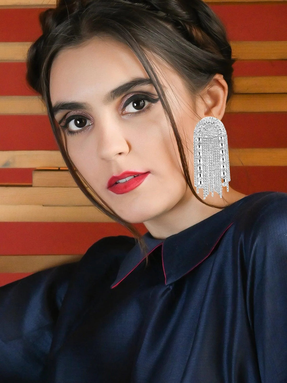 Odette Women Silver Metal Earrings - Image 2