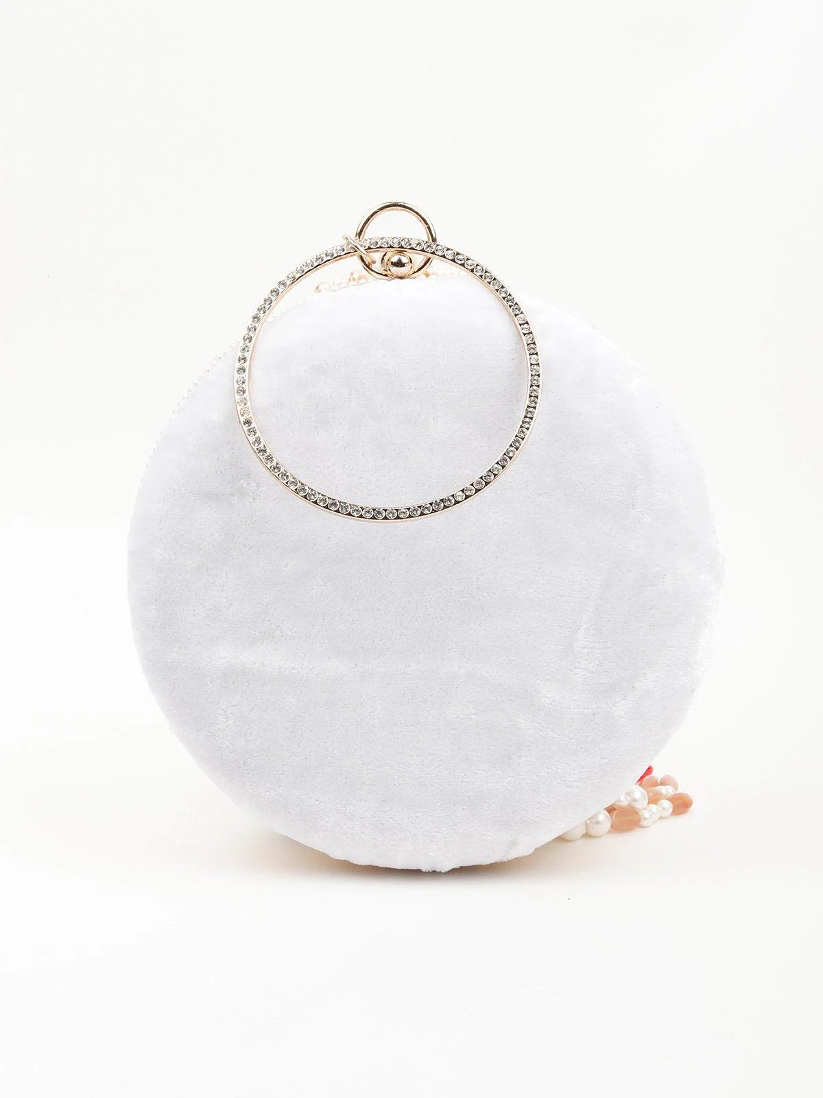 Odette Women Heavily Embellished With Pearl And Beads Spherical Clutch - Image 4