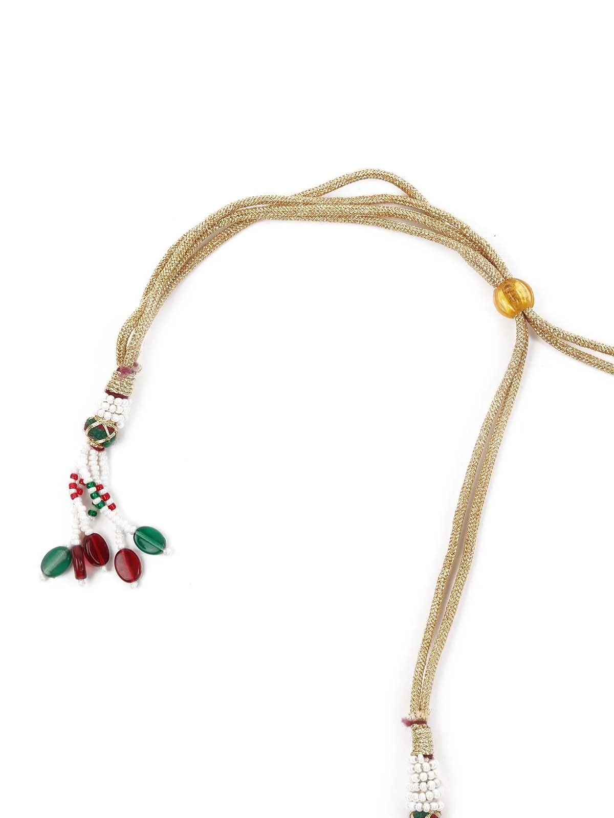 Odette Women Heavy Multicolored Stone Studded Neckpiece Set - Image 6