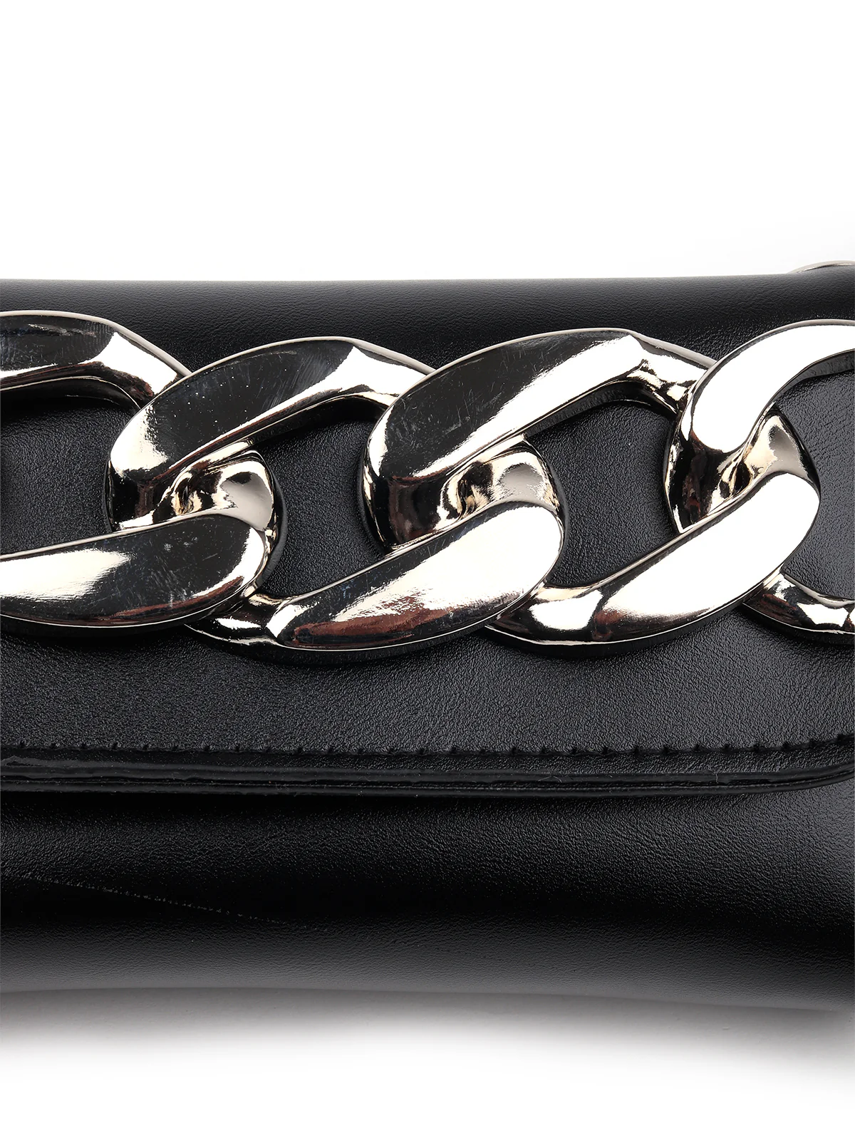 Odette Women Hi-Fashion Black Embellished Pouch Belt Bag - Image 4
