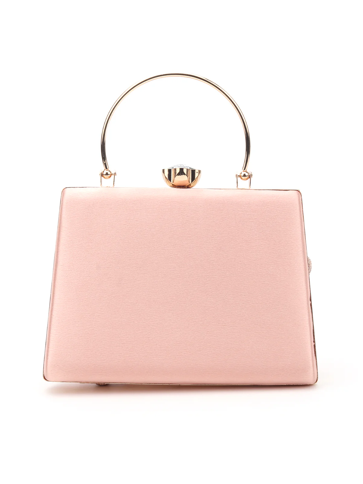 Odette Women Hi-Shine Ruched Detail Structured Clutch Bag - Image 5
