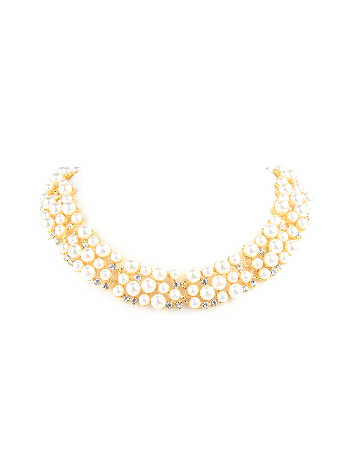 Odette Women White Metal Beaded Necklace Set - Image 4