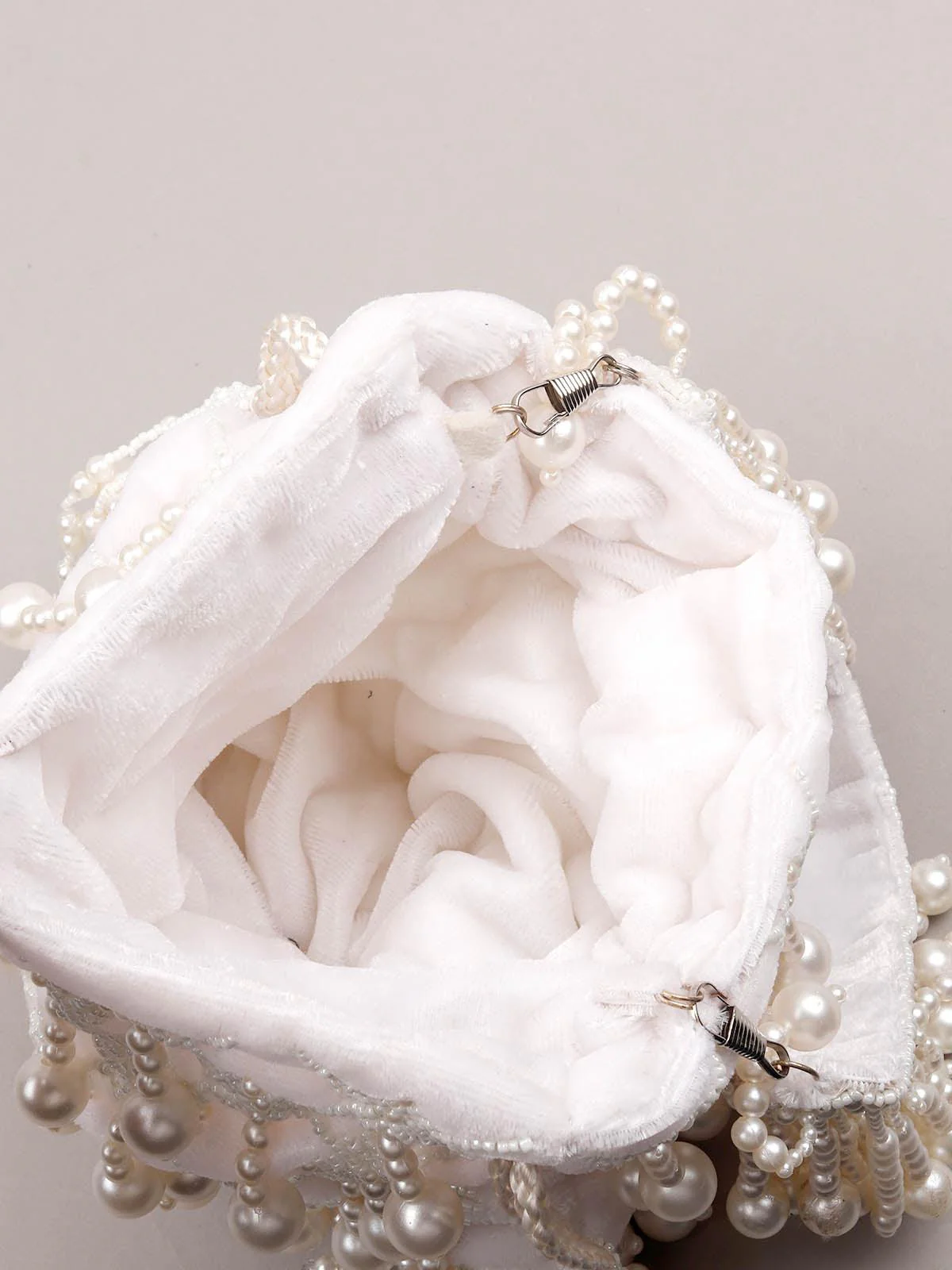 Odette Women Impressive White Embellished Potli - Image 6