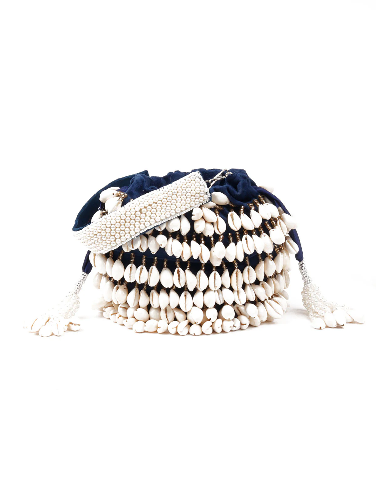 Odette Women Indigo Embellished Potli Bag - Image 3