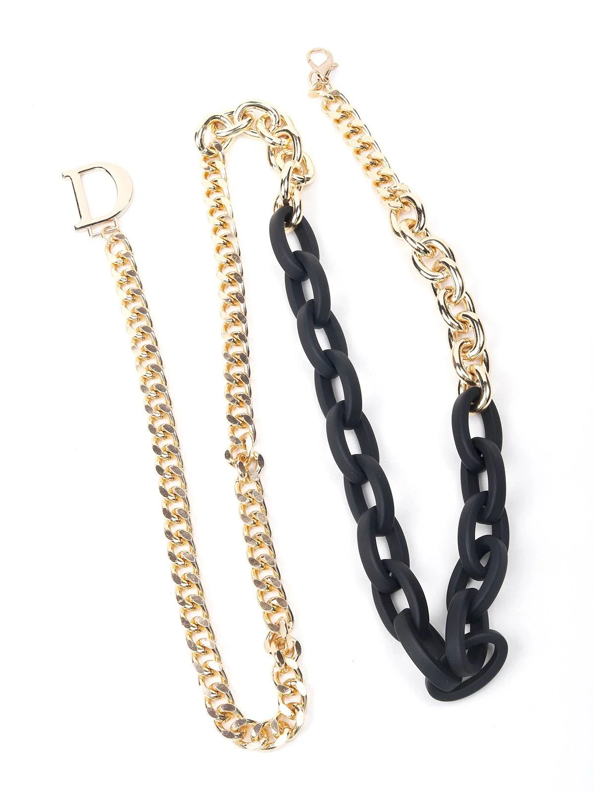 Odette Women Black And Gold Metal Chain Belt - Image 3