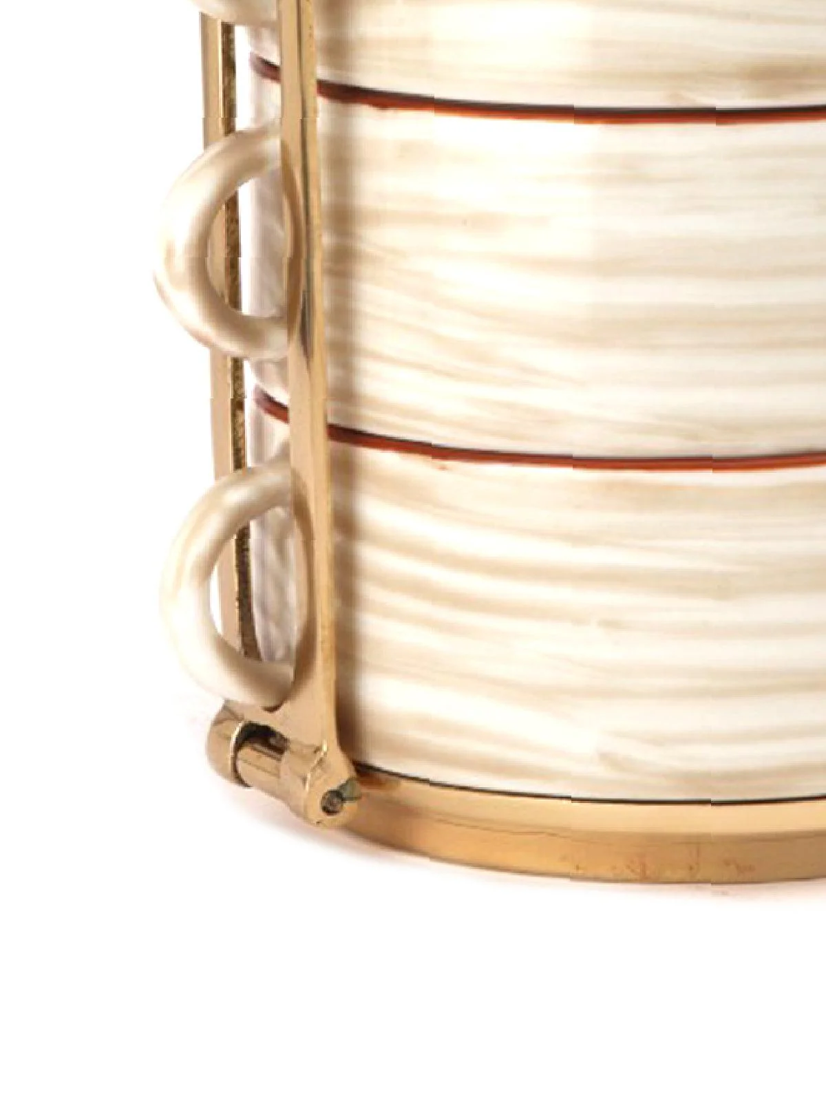 Odette White Fine Bone China With Pure Brass Stand Tiffin - Image 3