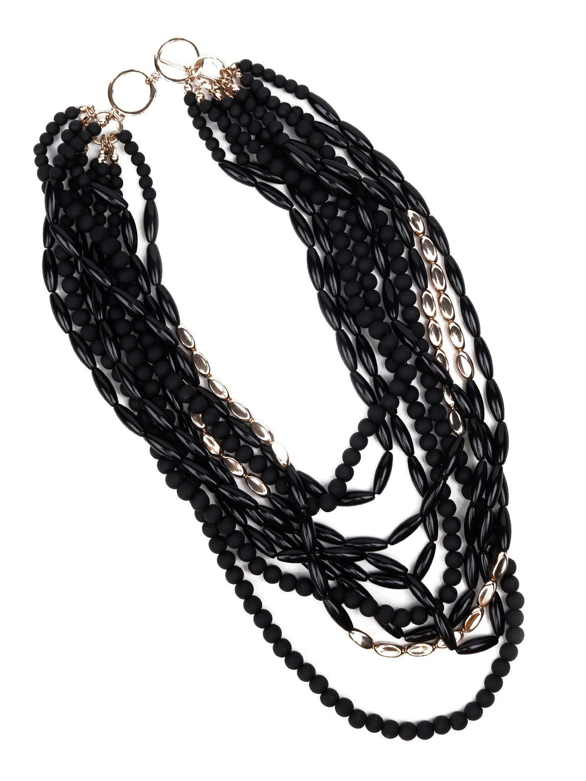 Odette Women Black Metal Matte Necklace - Image 2