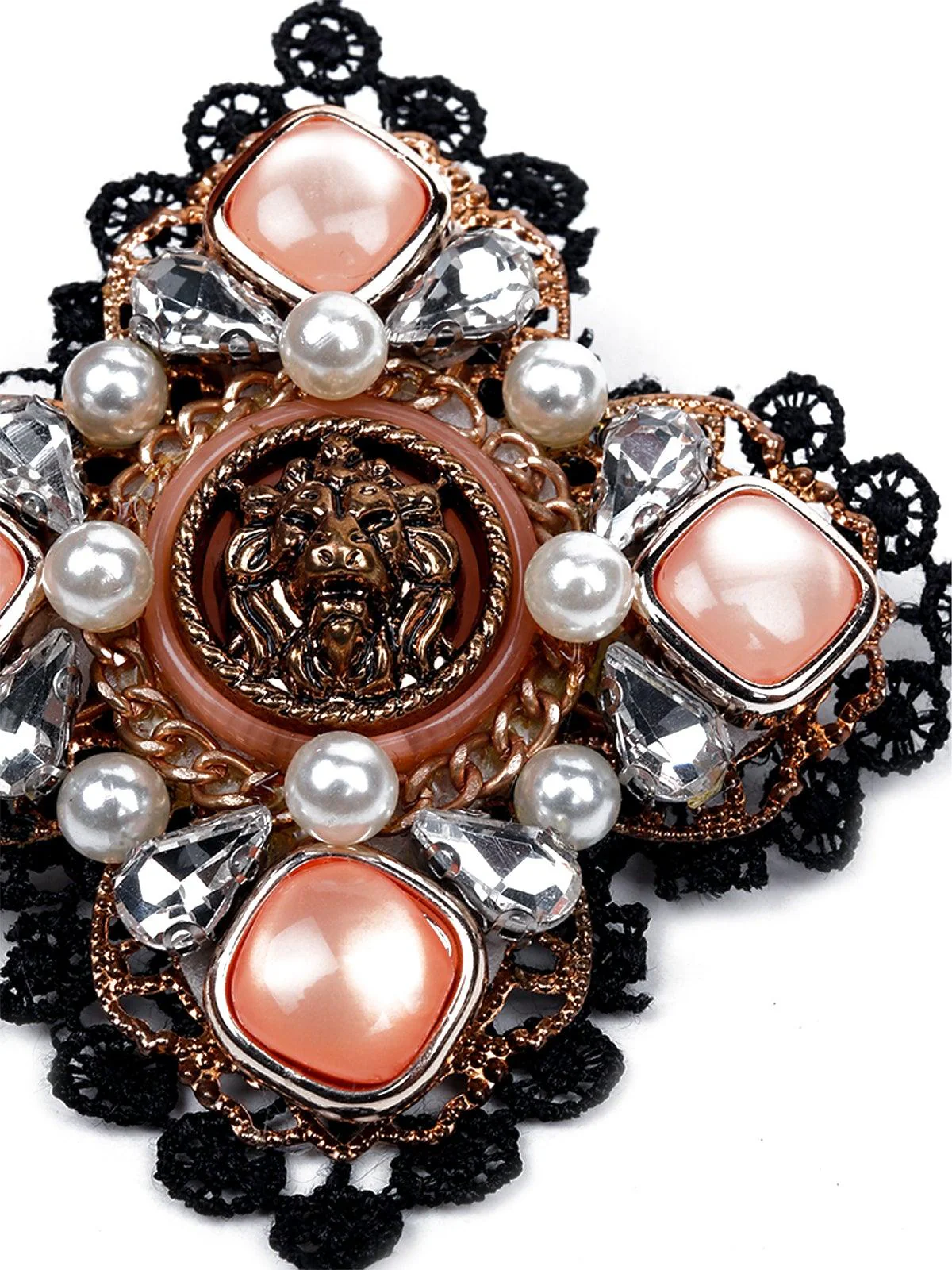 Odette Women Black Velvet Metal Brooch - Image 5