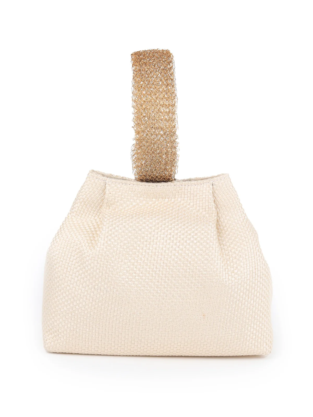 Odette Women Jute With Golden Centre Strap Batuas - Image 6