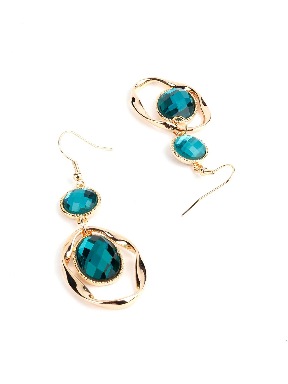 Odette Women Kito Emerald Green Dangling Earrings - Image 4