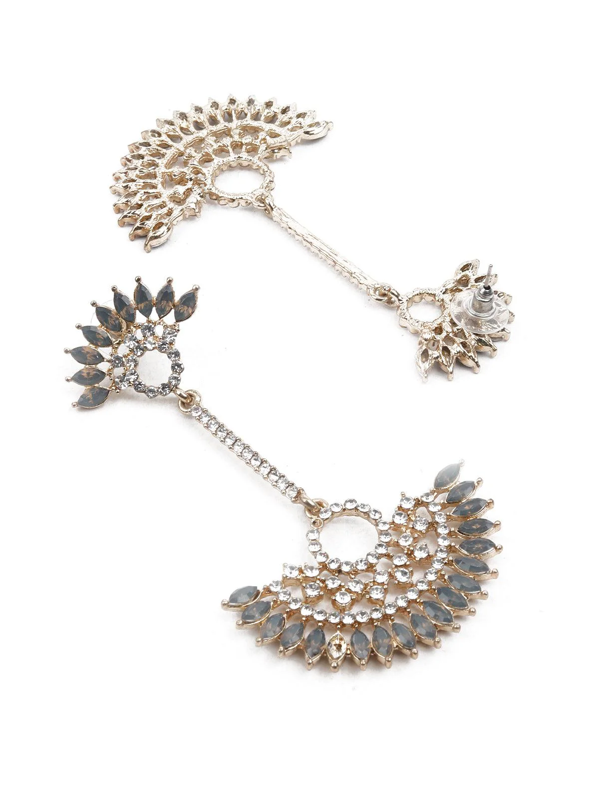 Odette Women Kundan Studded Dangle Earrings - Image 3